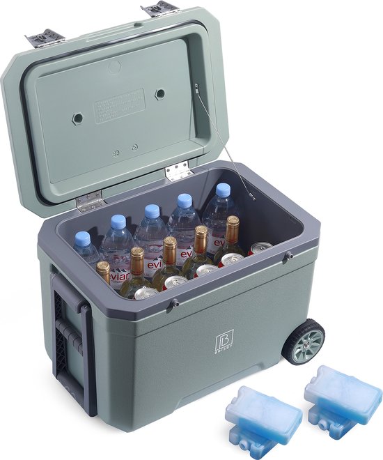 Brisby Koelbox - Frigobox - 45L - 3 Dagen Isolatie - 4 Dikke Koelelementen - Temperatuur Veilige Sluiting - Groen van Brisby