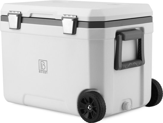 Brisby Koelbox - Frigobox - 45L - 3 Dagen Isolatie - 4 Dikke Koelelementen - Temperatuur Veilige Sluiting - Wit van Brisby