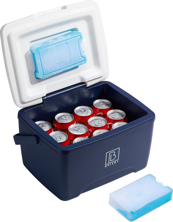 Brisby Koelbox - Frigobox - 8L - Blauw - 40 uur isolatie - 2 koelelementen - Temperatuur Veilige Sluiting van Brisby