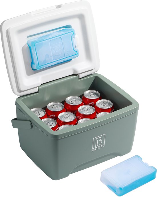 Brisby Koelbox - Frigobox - 8L - Groen - 40 uur isolatie - 2 koelelementen - Temperatuur Veilige Sluiting van Brisby