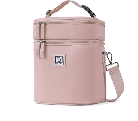 Brisby Koeltas 12 Liter – Lunchtas voor Werk & Onderweg – 2 Geïsoleerde Vakken – Inclusief 2 Koelelementen – Tot 10 Uur Koel- Soft Pink