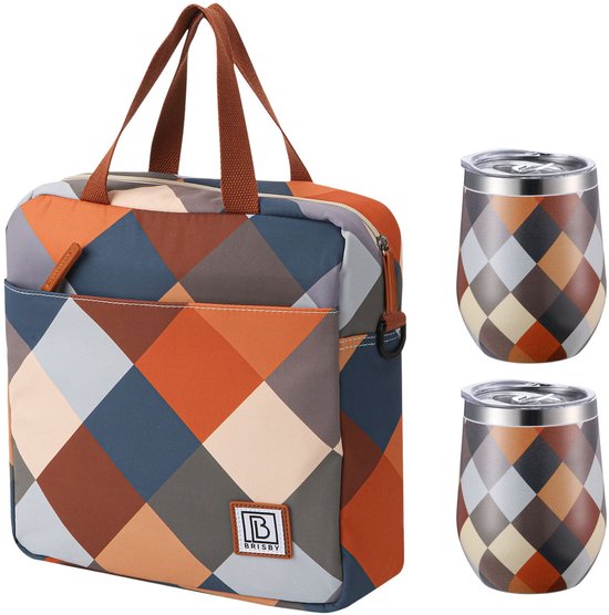 Brisby Koeltas 7L Blok + 2 Brisby Thermosbekers Blok – Complete Lunch-set voor Onderweg! van Brisby
