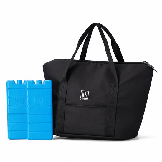 Brisby Koeltas Lunchtas 6L – 4-Laags Geïsoleerd – Inclusief 2 Koelelementen – Waterafstotend – Voor Werk, School & Onderweg – Zwart van Brisby
