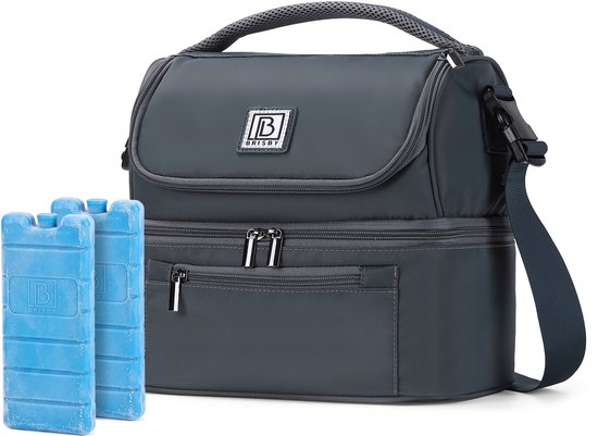 Brisby Kolftas 11 Liter - Koeltas voor Moedermelk & Borstkolf - 2 Geïsoleerde Vakken - Inclusief 2 Koelelementen - Tot 10 Uur Koel - Urban Blue van Brisby