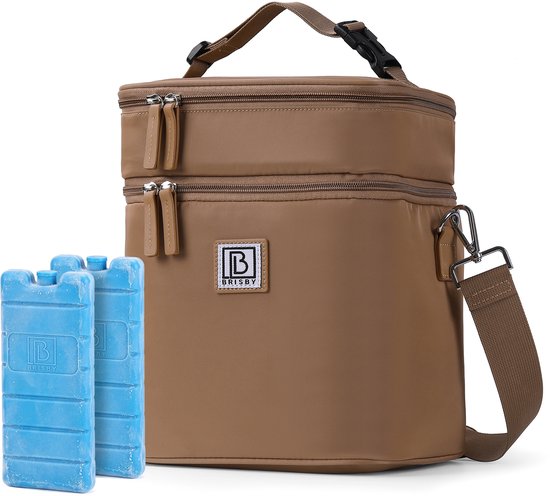 Brisby Kolftas 12 Liter – Koeltas voor Moedermelk & Borstkolf – Kinderwagen Bevestiging – 2 Geïsoleerde Vakken – Inclusief 2 Koelelementen - True Terracotta van Brisby