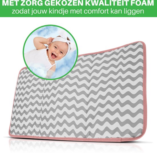 Brisby Slijtvast Verschoonmatje – Voorzien van een Klittenbandsluiting voor Gemakkelijke 1-Hands bediening - Roze van Brisby