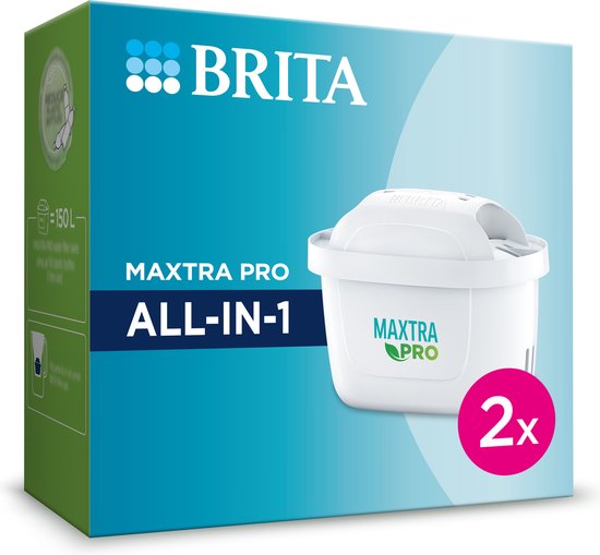 BRITA MAXTRA PRO AIO Filterpatronen - 2 Stuks - Pure Smaak, Vermindert PFAS en Chloor van BRITA