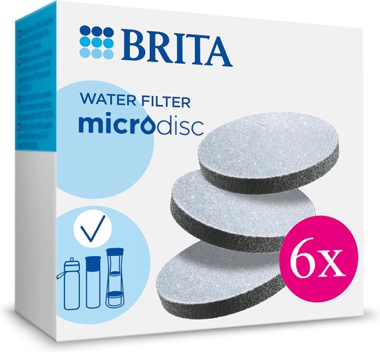 BRITA MicroDisc 6 stuks - 24 Weken Filtercapaciteit - Voor Waterfilterflessen en Karaffen van BRITA