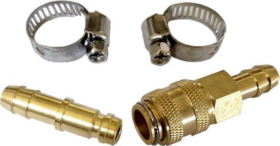 Broilfire Snelkoppeling gas - voor gasslang - lage druk - man x vrouw set van Merkloos