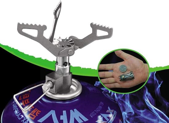 BRS-3000T Ultralight Titanium Alloy Mini Foldable Portable Ultralight Gas Stove Burner, 25g Picnic Hiking Barbecue