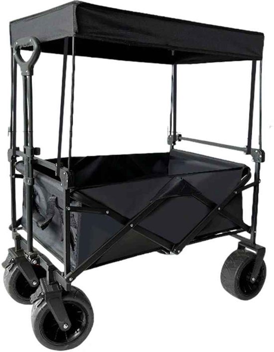 Bruinsma INEX bolderkar - opvouwbare bolderkar - inklapbare bolderkar - opvouwbare kar - 90Lx50Bx59.5H CM - 150L - Zwart