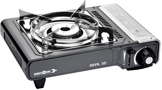 Brunner Cartridge Gasstel Devil SD NG - Krachtige brander - Lichtgewicht - Draagbaar - Roestvrij staal