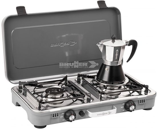 Brunner Devil Kookmaster 30 - dubbel gasstel - 30mbar - Draagbaar - Roestvrij staal van Merkloos