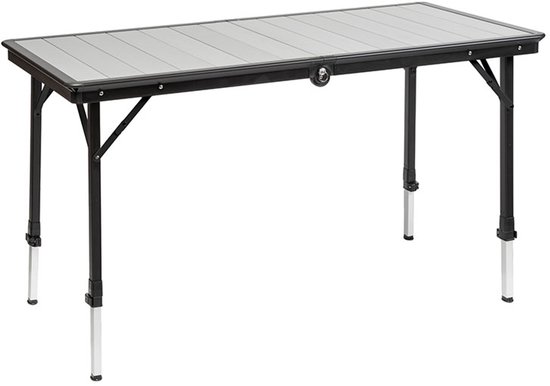 Brunner Dinemic 4 - Campingtafel 110 x 70 x 56/74 cm - Aluminium lamellen blad - Verstelbare poten - Licht en compact