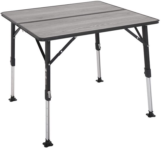 Brunner Elùtop Compack Square - Campingtafel 80 x 80 x 43/70 cm - Aluminium frame - Compact inklapbaar ontwerp van Merkloos