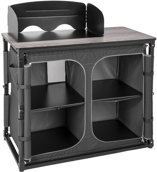 Brunner Elùtop Daily CT Opvouwbare Campingkeuken - Keukenkast met werkblad en opbergvakken - Aluminium frame - draagbaar/inklapbaar van Brunner