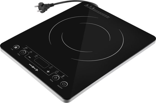 Brunner Hot Point Inductiekookplaat - Draagbaar - Enkelpits - 2000W - Glaskeramisch - Touchbediening - Compact & Lichtgewicht - Voor Camping & Camper van Merkloos