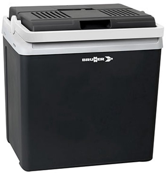 Brunner Polarys Travel 28 - Thermo-elektrische Koelbox 28L - 12V & 230V - Voor 1,5L & 2L Flessen - Lichtgewicht & Draagbaar - Voor Auto, Strand & Camping van Brunner