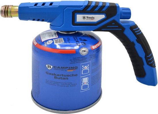 Btools Soldeerlampopzetstuk - Soldeerbrander - gasbrander solderen - soldeer - soldeerpistool met 1x gas - voorzien van Piezo ontsteking - gaspatronen met schroefventiel 7/16" EU - gaspatroon - gasbrander met gasfles 500ML van Btools