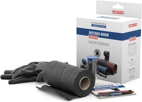 Buisreparatieset - Uitlaat reparatie - Snel buizen dichten - Drukt tot 50 bar - tot 200 mm - Zwart van Merkloos