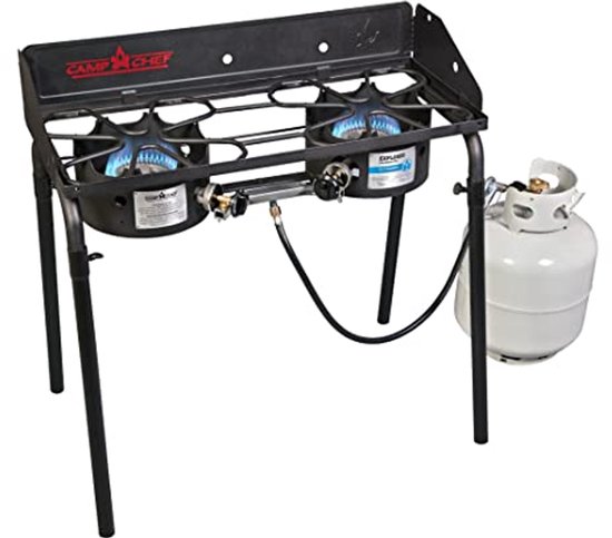 Buiten kookplaat met 2 branders voor camping en noodsituaties van Merkloos