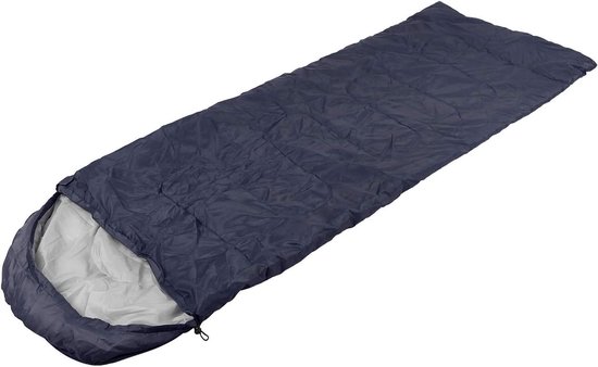 Buiten Slaapzak - Kampeerzak - Kamperen en Wandelen - Capuchon en Dubbele Rits - 180 x 75 cm - Blauw