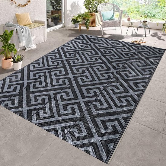 Buiten Tapijt - Reis Kleed - Terras en Camping - Omkeerbaar Ontwerp - 5x8ft - Grijs