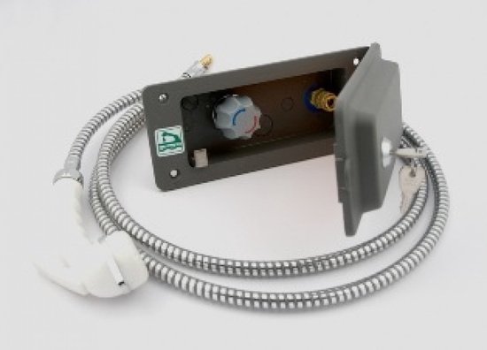 Buitendouche aansluiting warm/koud incl. slang en douchekop (DONKERGRIJS) van Vera