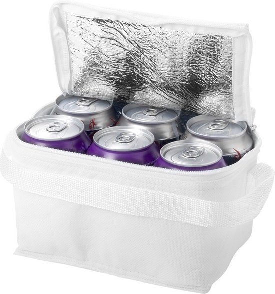 Bullet kleine koeltas voor sixpack blikjes - 3,5 liter - wit - 20 x 15 x 12 cm - Lunchtrommel van Bullet