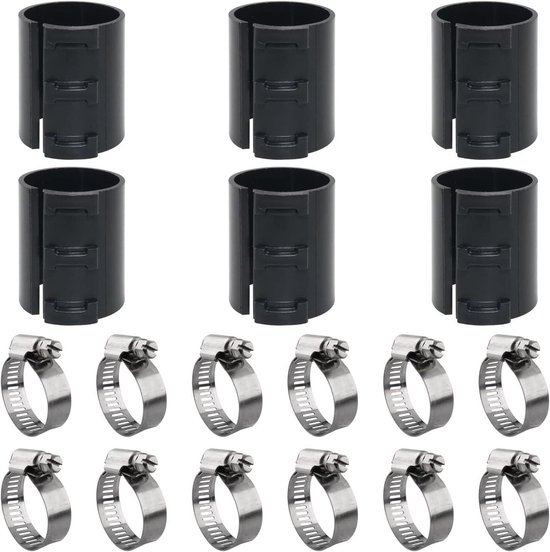 Bureaustoel Cilinder Reparatiekit - Gaslift Stabilisator Stoelonderdelen - Stoel Hoogte Verstellen - Zonder Demontage - 6 Stuks - Zilver Zwart