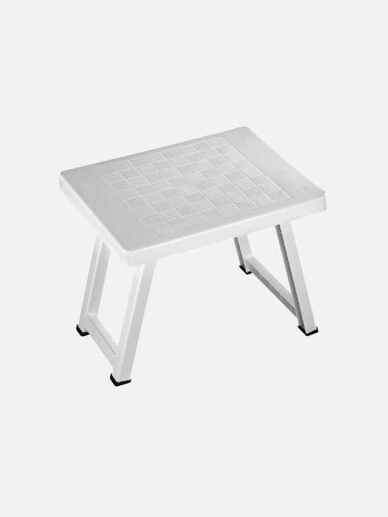 Bursev | Campingtafel Inklapbaar - Inklapbare kunststof tafel - kampeertafel - vouwtafel - campingtafel opvouwbaar - camping tafel - campingtafel lichtgewicht - picknicktafel kinderen - wit - 40x52x40 cm - Klein