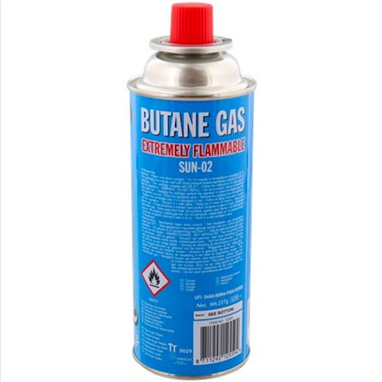 Butaan gas voordeelset 10 stuks 227 gram - gasbus navulling - Gasflessen van Qlima