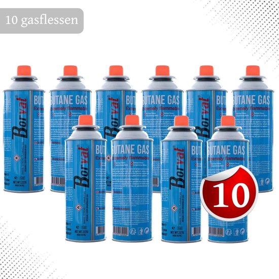 Butaan Gasbus 227 Gram – Gascartridges – Geschikt voor Kooktoestellen – Navulgas – Set van 10 Stuks van Pateker