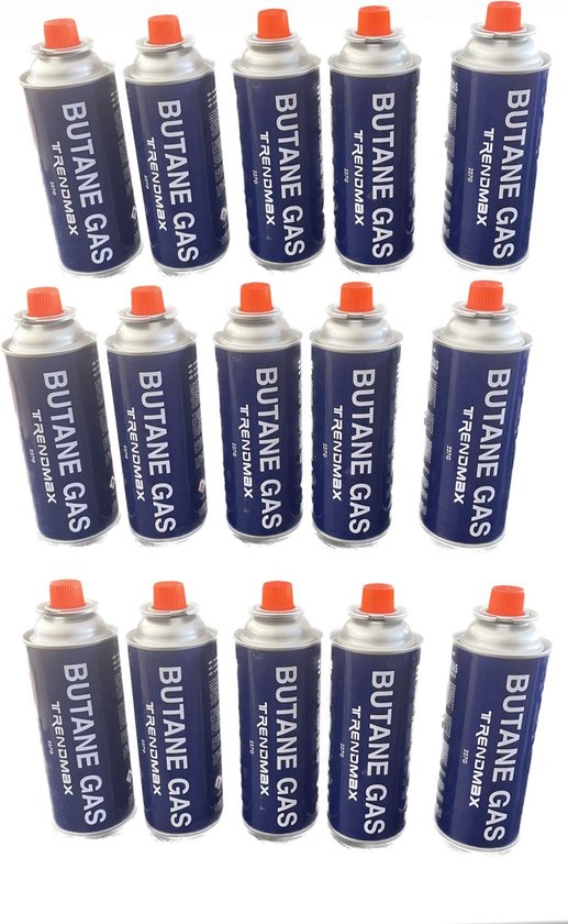 Butaan gasbussen - Butaan gasflessen - 15 stuks a 227 gram - Langdurig - Gasbus navulling - Trendmax