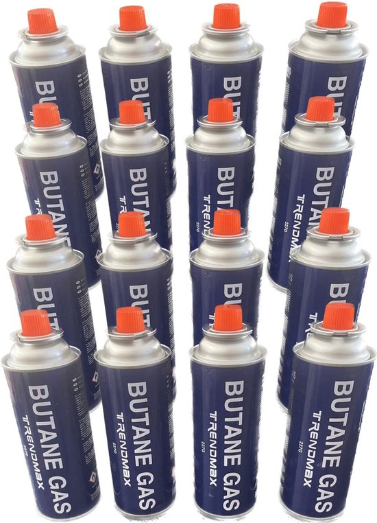 Butaan gasbussen - Butaan gasflessen - 16 stuks a 227 gram - Langdurig - Gasbus navulling - Trendmax van Trendmax