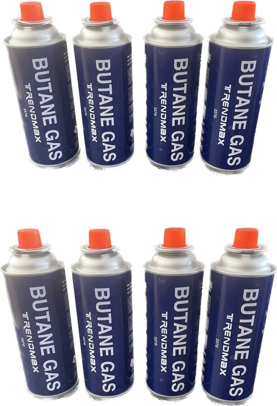 Butaan gasbussen - Butaan gasflessen - 8 stuks a 227 gram - Langdurig - Gasbus navulling - Trendmax van Trendmax