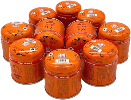 Butaan gascartouche 190g - universeel voor camping - met veiligheidsklep - ideaal voor buitengebruik - SnelShoppen