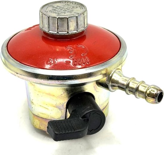 Butaangas Drukregelaar - LPG Regelaar Clip-On - Barbecue Gebruik - Instelbare Druk 29-70mbar - 22mm - Zilver