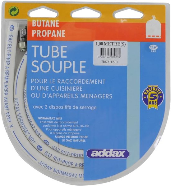 Butaangas Hoses - Gas Aansluitslang - Veilige Gas Aansluiting - 5 Jaar Levensduur - 1 Meter Lengte