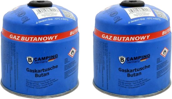 Butaangaspatroon navulling - 2x - 500 gram - voor camping kookpit/kookstel van Campingaz