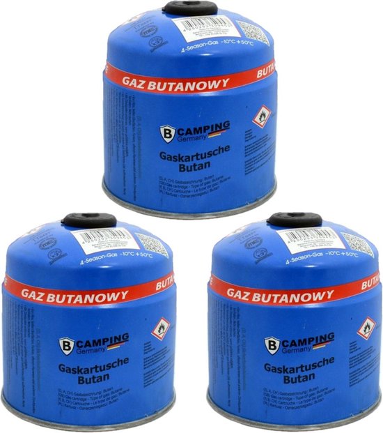 Butaangaspatroon navulling - 3x - 500 gram - voor camping kookpit/kookstel van Campingaz