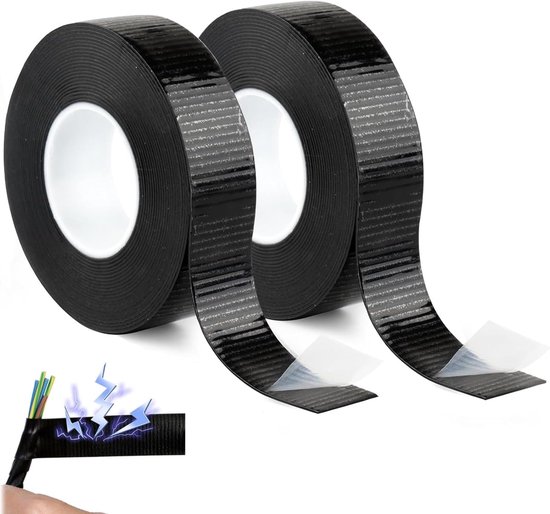 Butylband, 2 stuks, afdichtingstape, isolatieband, powertape, afdekband voor repareren, consolideren, afdichtband, 5 m x 23 mm x 0,8 mm