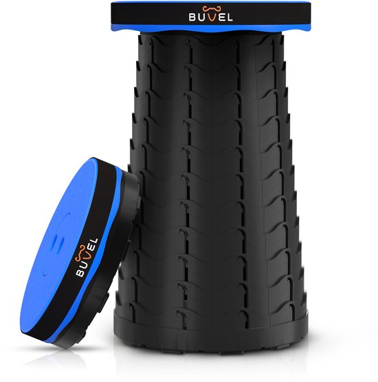Buvel Opvouwbare kruk - Kruk - Krukje - Campingstoel - Inklapbaar - Telescopisch - Visstoel - Voetensteun - Blauw van Merkloos