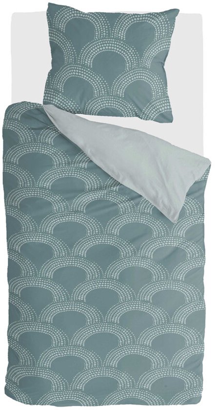 Byrklund Dekbedovertrek Curved Space - 140x220 - 100% Polyester - Groen van Byrklund