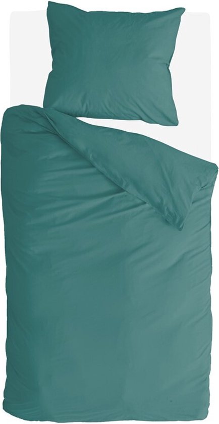 Byrklund Dekbedovertrek Go Velvet - 140x220 - Voor: 100% Polyester, achter 100% Katoen - Groen van Byrklund