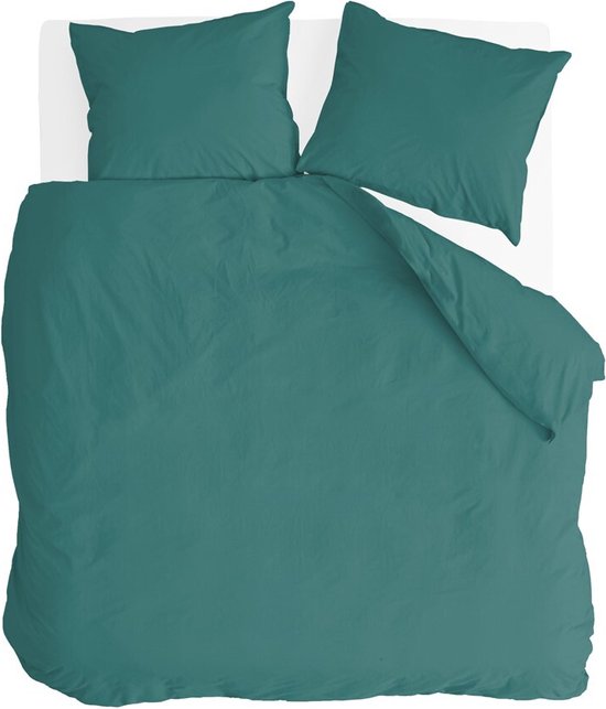 Byrklund Dekbedovertrek Go Velvet - 240x220 - Voor: 100% Polyester, achter 100% Katoen - Groen van Byrklund