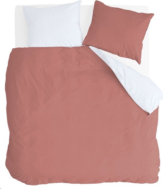Byrklund Dekbedovertrek Side Way - 200x220 - 100% Katoen - Terra / Wit van Merkloos
