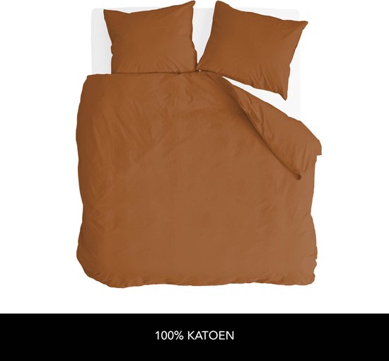 Byrklund Dekbedovertrek Sleep Softly - 240x220 - 100% Katoen - Cognac van Byrklund