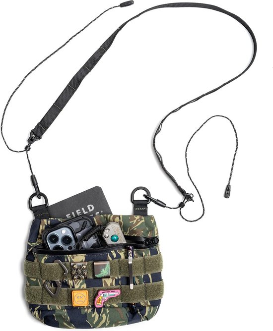 Cache L2 EDC Sling Bag, 500D Cordura nylon crossbody bag organizer, YKK-ritssluiting, EDC Molle-tas, tactische rugzak, schoudertas voor dagelijks wandeltransport, Meerkleurig, draagzak van ArcEnCiel