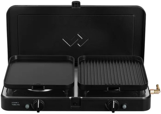 Cadac 2 Cook Turbo FFD Deluxe - Lichtgewicht 2-pits Kooktoestel - Turbobranders - Incl. Grill- & Bakplaat van Cadac